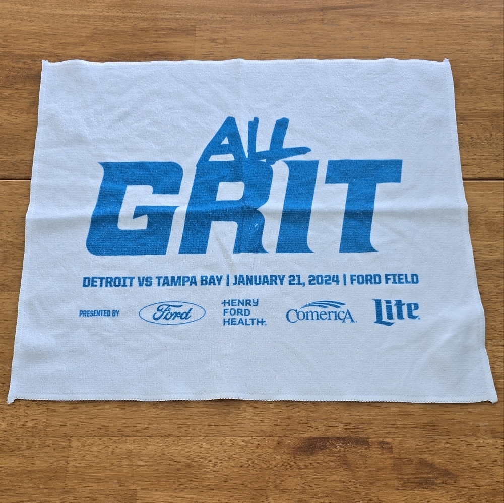 Detroit Lions All Grit White and Blue Rally Towel
